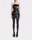 LABEL DRESS PU BLACK