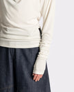 DRAPPED LS T SHIRT WHITE