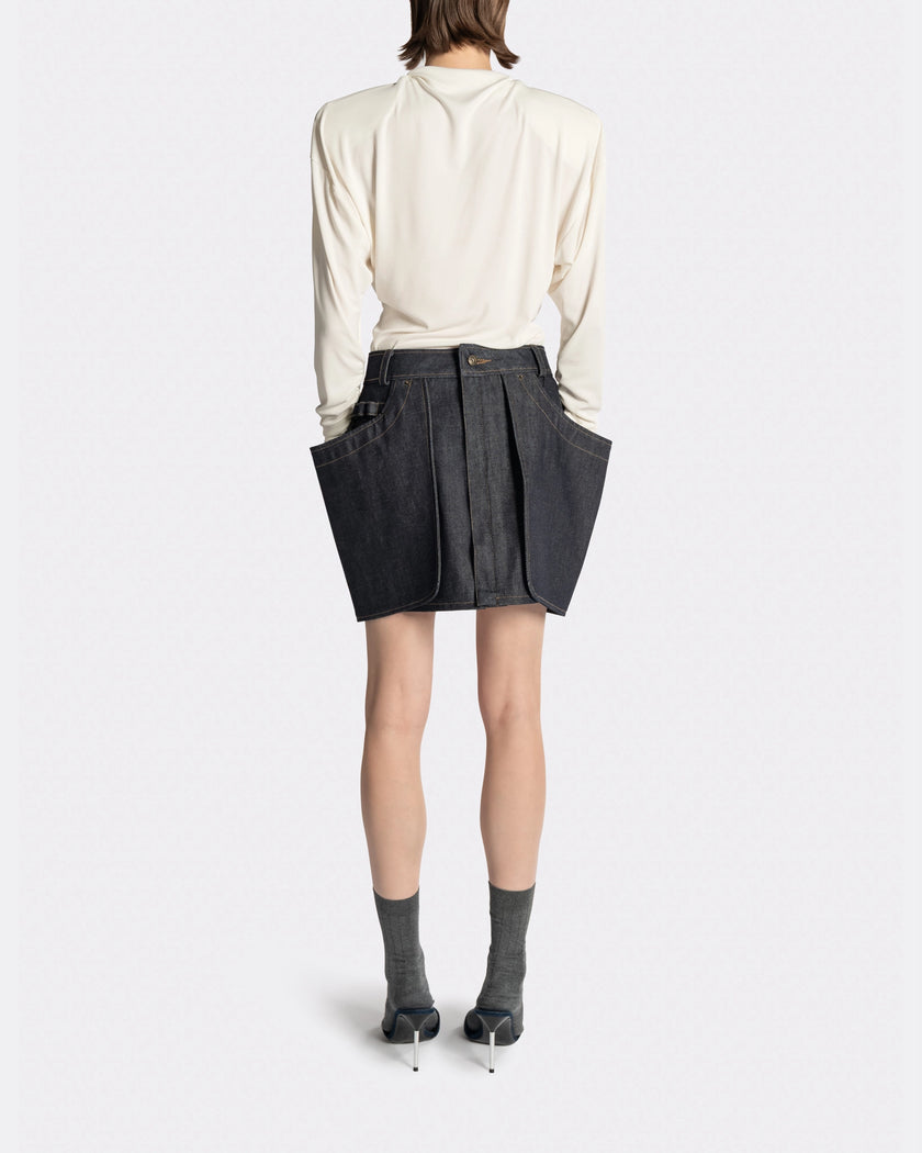 DRAPPED LS T SHIRT WHITE