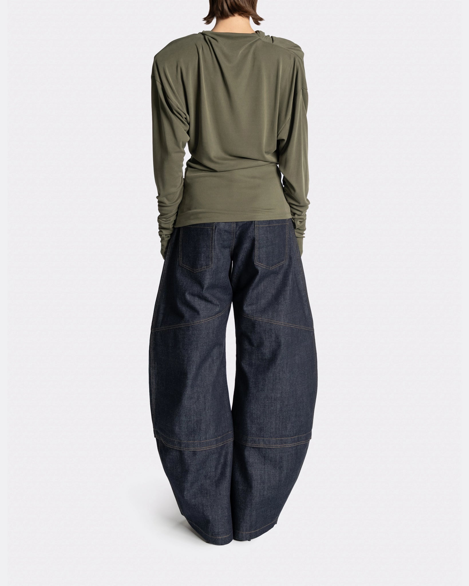 DRAPPED LS T SHIRT GREEN