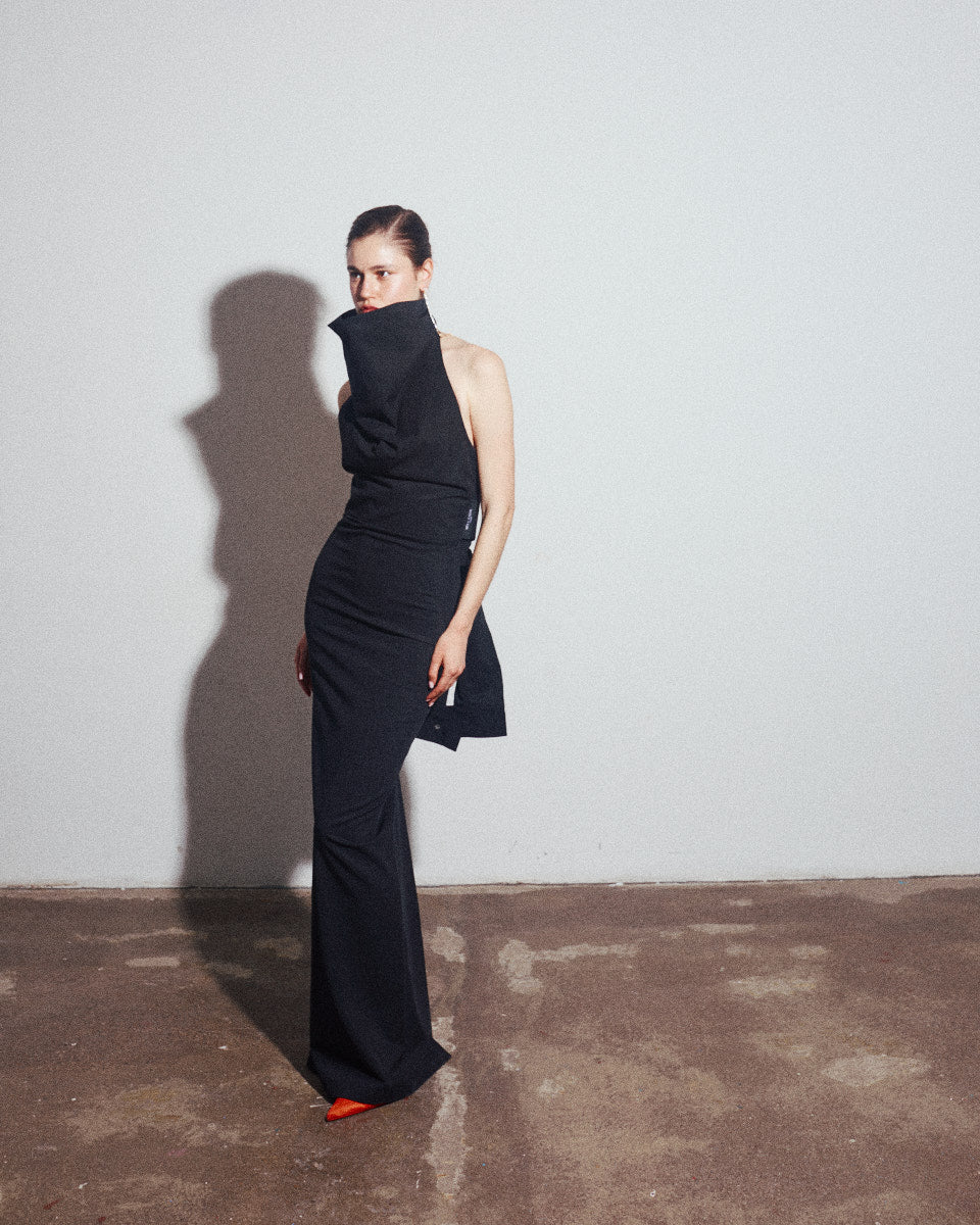 High Neck Long Dress