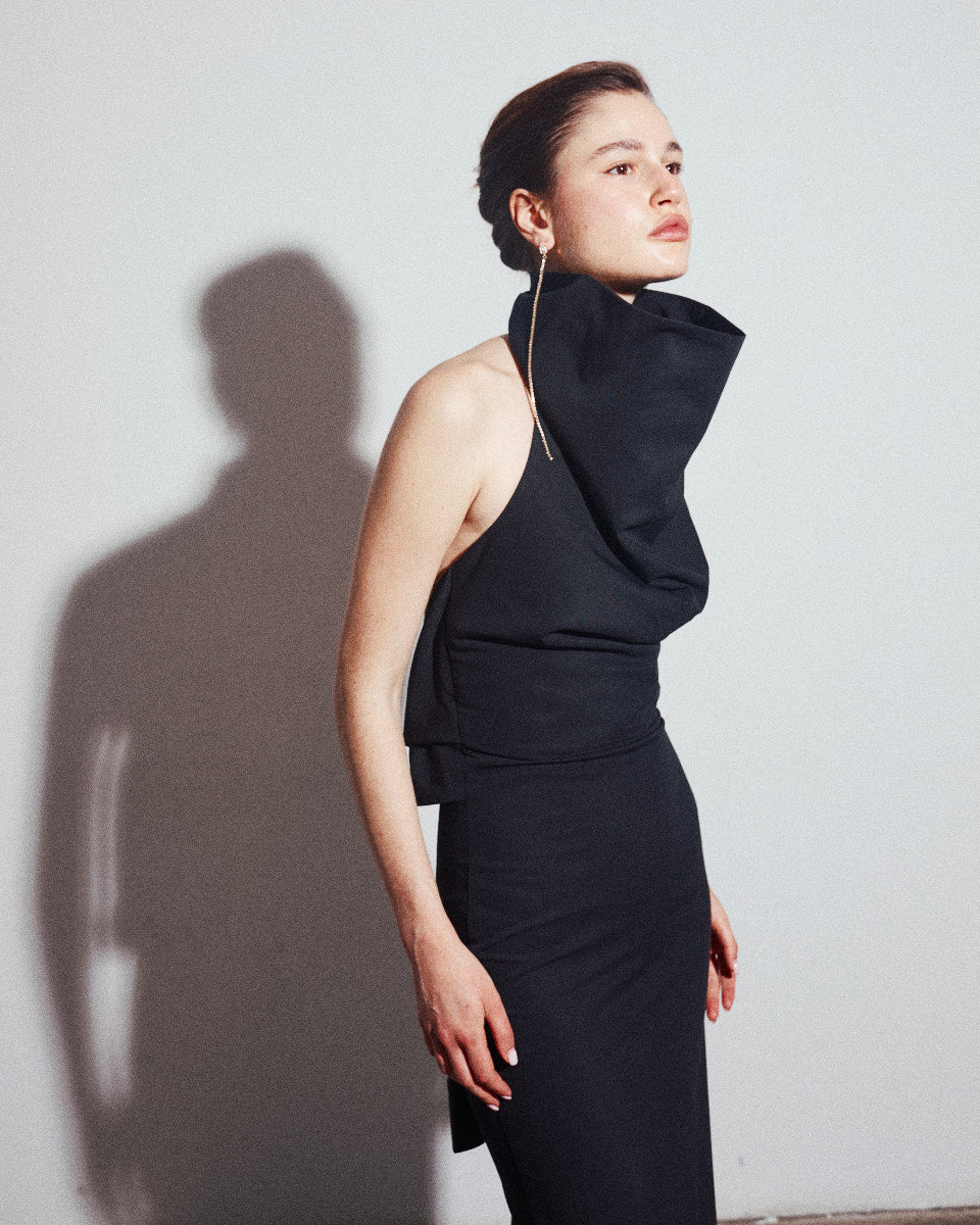 High Neck Long Dress